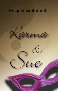 Ein provisorisches Cover für den Roman "Karma und Sue"