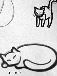 Tag 4: Ich gestehe, ich zeichne mehr als nur eine Katze am Tag. Hier der Beweis.